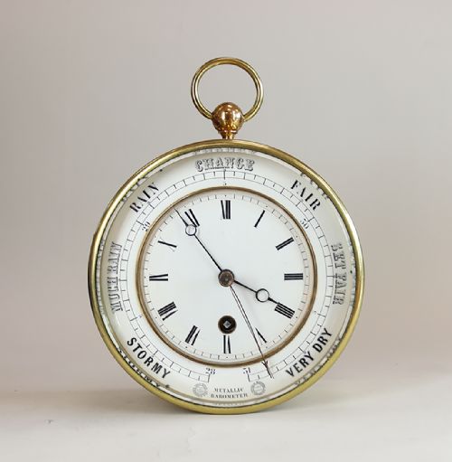 A RARE BOURDON AND RICHARDS CLOCK BAROMETER - ADDITIONAL PHOTO 8
