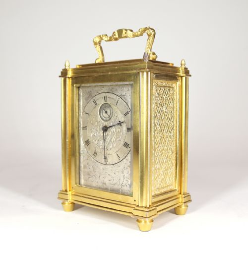 SINGLE FUSEE CARRIAGE TIMEPIECE BY THOMAS COLE AND JAMES COLE RETAILED BY HUNT AND ROSKELL - ADDITIONAL PHOTO 1