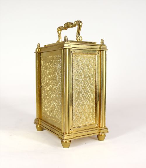 SINGLE FUSEE CARRIAGE TIMEPIECE BY THOMAS COLE AND JAMES COLE RETAILED BY HUNT AND ROSKELL - ADDITIONAL PHOTO 3