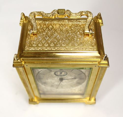 SINGLE FUSEE CARRIAGE TIMEPIECE BY THOMAS COLE AND JAMES COLE RETAILED BY HUNT AND ROSKELL - ADDITIONAL PHOTO 9