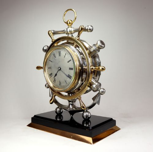 NAUTICAL DESK TIMEPIECE FROM THE GUILMET INDUSTRIAL SERIES - ADDITIONAL PHOTO 1