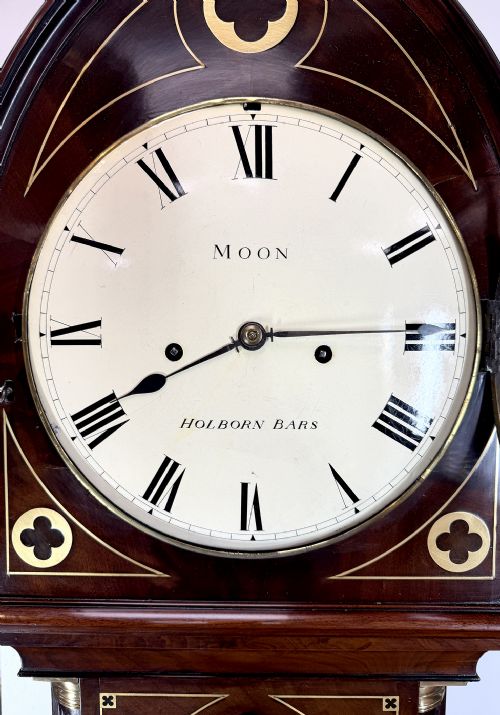 A REGENCY QUARTER STRIKING LONGCASE CLOCK IN A GOTHIC MAHOGANY CASE BY WILLIAM MOON LONDON - ADDITIONAL PHOTO 2