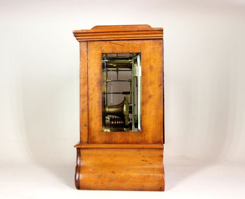 A VERY SMALL SATINWOOD LIBRARY CLOCK BY SIR JOHN BENNETT - ADDITIONAL PHOTO 3