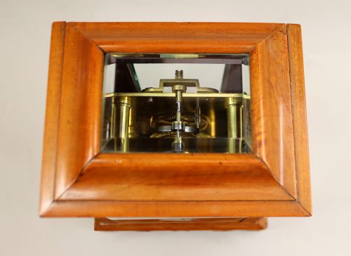 A VERY SMALL SATINWOOD LIBRARY CLOCK BY SIR JOHN BENNETT - ADDITIONAL PHOTO 4