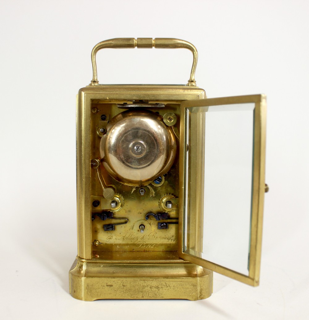 Alliez & Berguer One Piece Repeater Alarm Carriage Clock View V