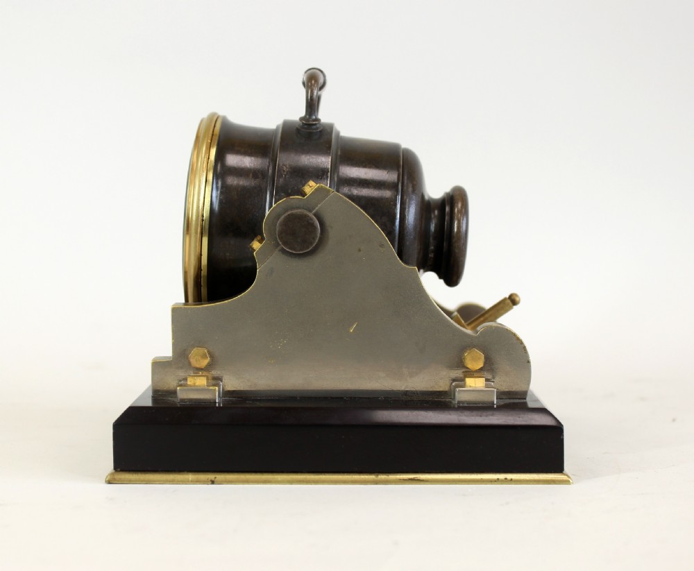 Desk Clock By Guilmet in the shape of a Mortar Gun View III