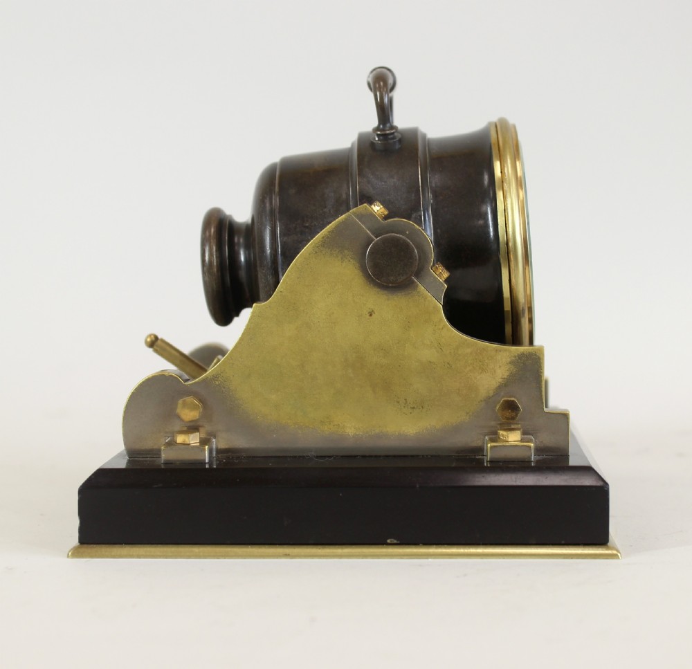 Desk Clock By Guilmet in the shape of a Mortar Gun View VI