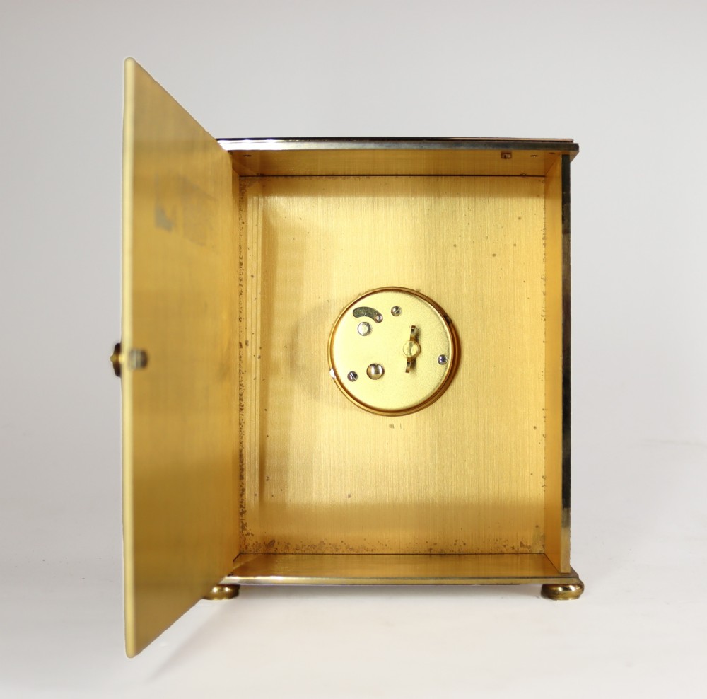 Jaeger LeCoultre Gold Plated and Enamel Mid Century Mantel Clock View IV