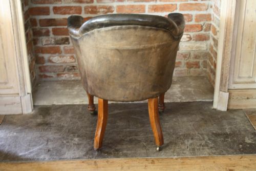 LEATHER VICTORIAN LEATHER DESK CHAIR - ADDITIONAL PHOTO 1