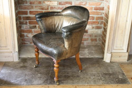 LEATHER VICTORIAN LEATHER DESK CHAIR - ADDITIONAL PHOTO 2