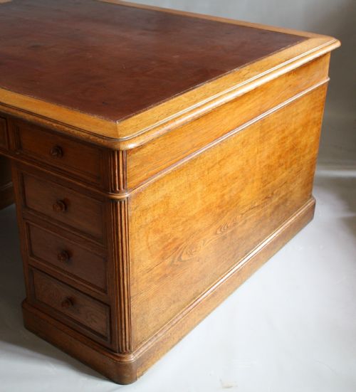 VICTORIAN GOLDEN OAK PARTNERS DESK - ADDITIONAL PHOTO 3