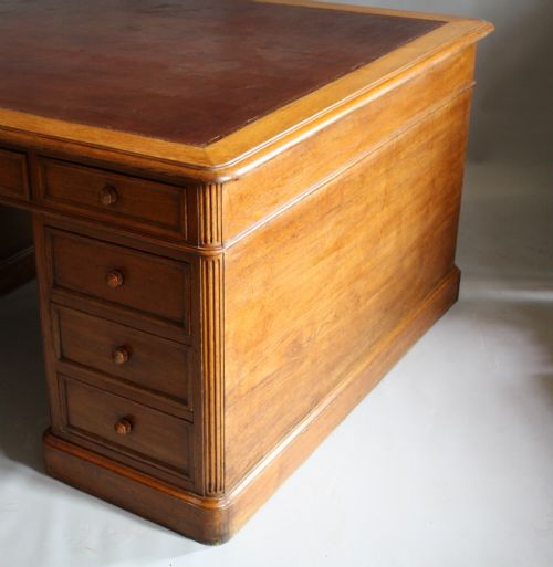 VICTORIAN GOLDEN OAK PARTNERS DESK - ADDITIONAL PHOTO 4