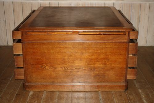 VICTORIAN GOLDEN OAK PARTNERS DESK - ADDITIONAL PHOTO 5