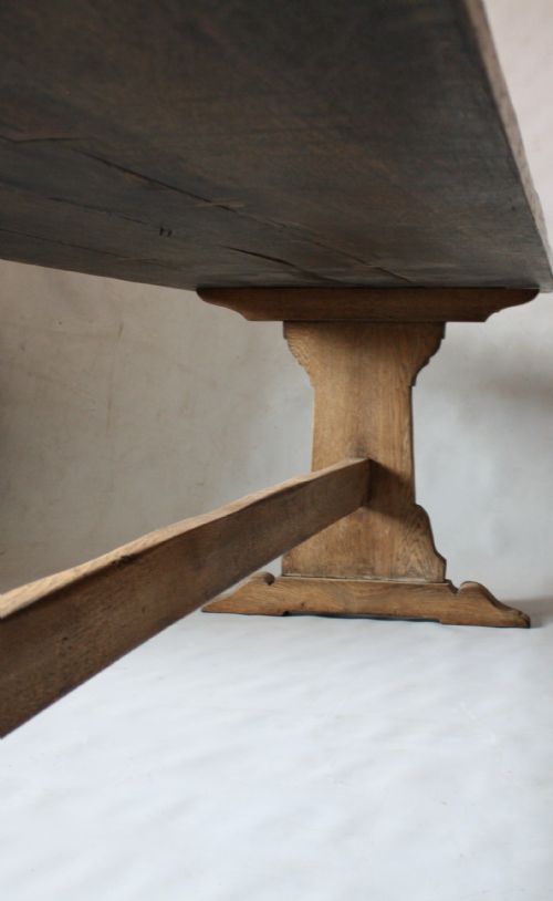 OAK REFECTORY TRESTLE TABLE - ADDITIONAL PHOTO 2