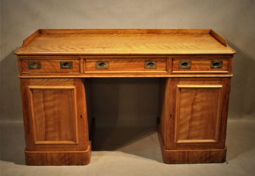 campaign style pedestal desk - CATEGORY: ANTIQUE DESKS - DATED 1890