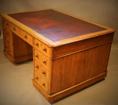 victorian oak partners desk - CATEGORY: ANTIQUE DESKS - DATED 1880