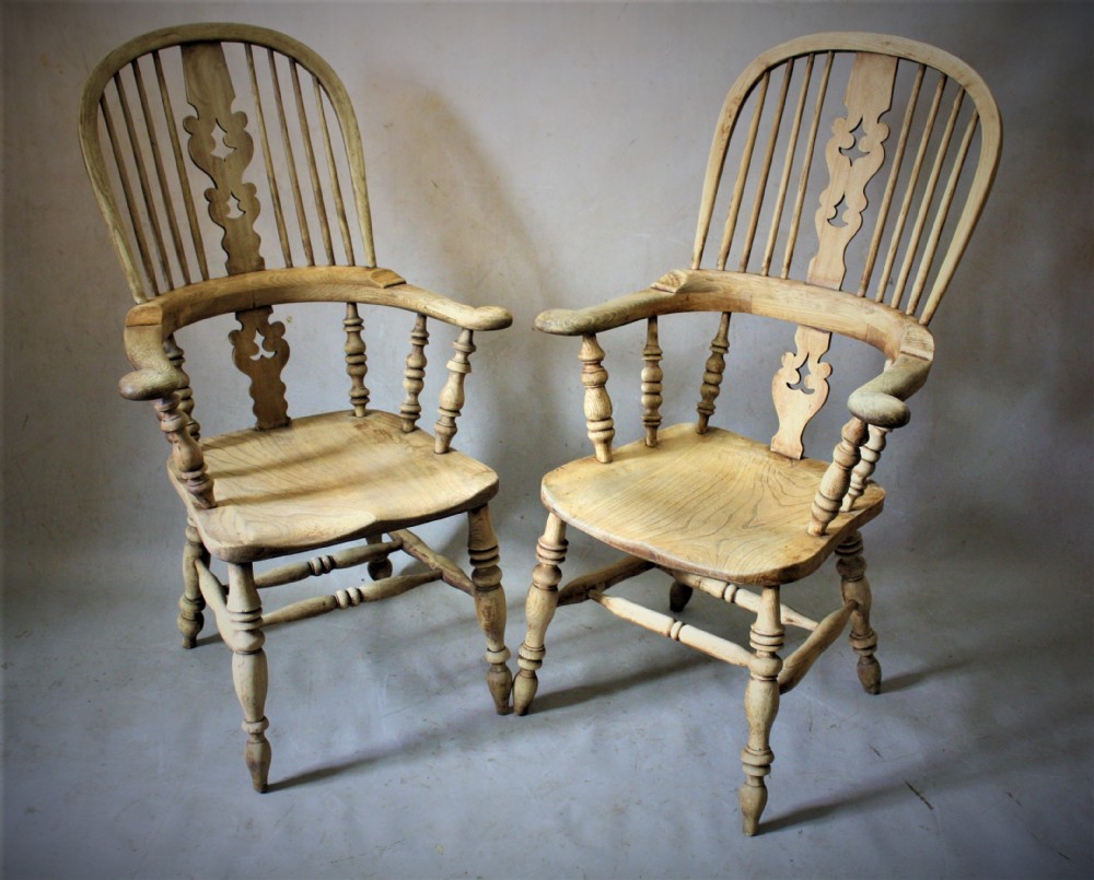 Pair of Elm Windsor Chairs