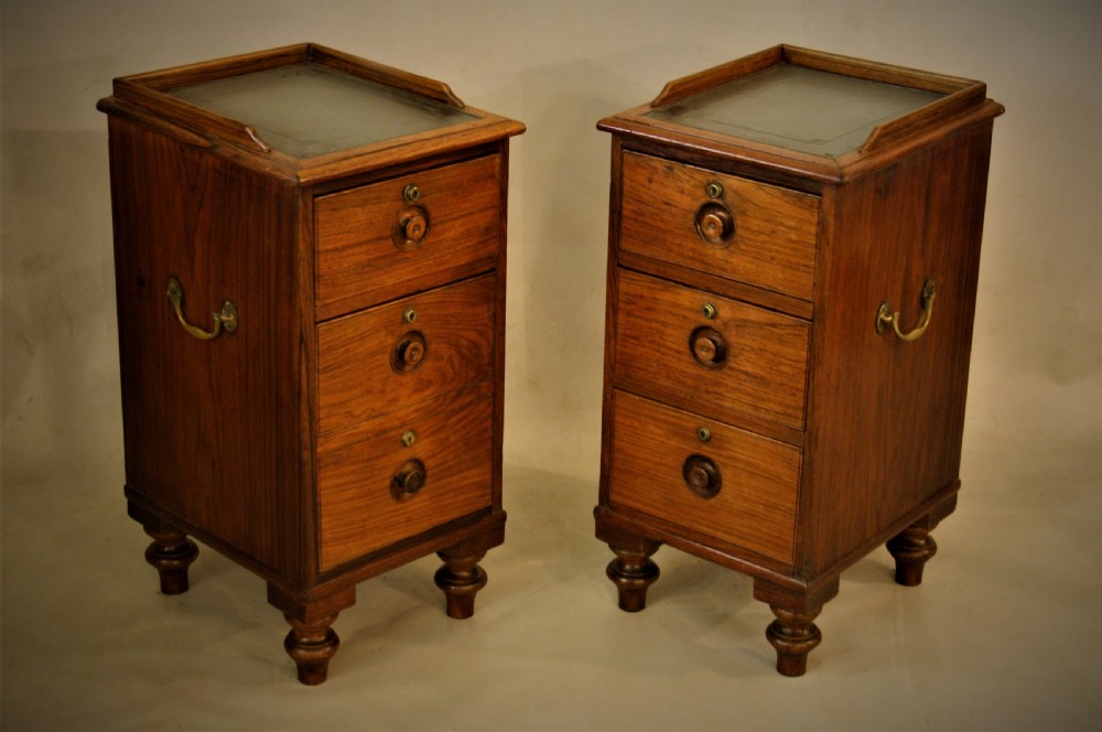 Campaign side tables/ bedside cabinets