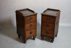 CAMPAIGN BEDSIDE SIDE TABLE CABINETS
