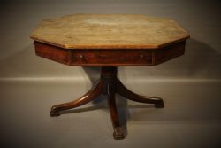 VICTORIAN OAK DRUMRENT TABLE
