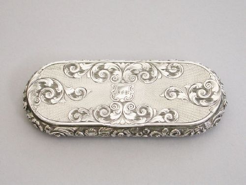Early Victorian Engraved Silver Snuff Box