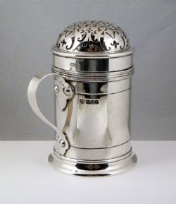 STUNNING EDWARDIAN SILVER FLOUR DREDGER CHESTER 1910