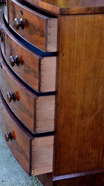 fig 1. Superb Quality Victorian Mahogany Bowfronted Chest of Drawers Circa 1880-90.