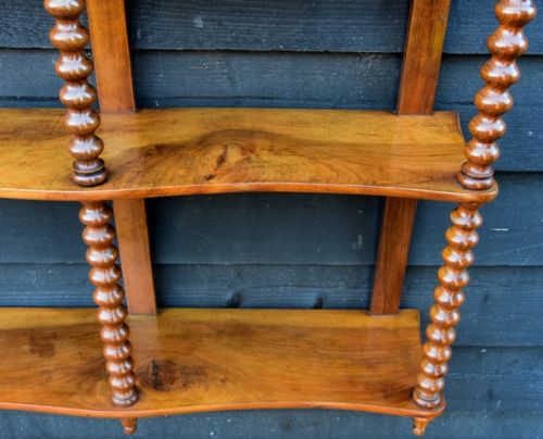 fig 1. Excellent Quality Victorian Walnut Wall Hanging Shelves.