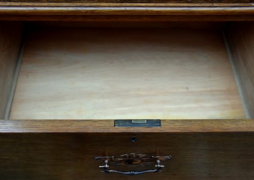 fig 1. Excellent Quality Victorian Arts & Crafts Oak Linen Press, Circa 1890-1900.