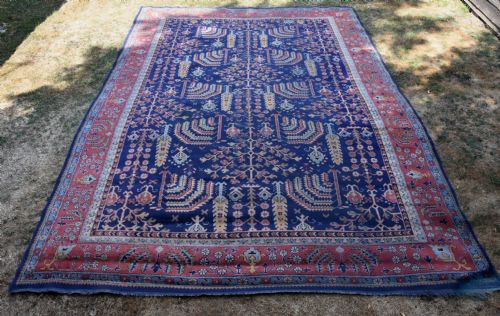 Large Oushak Turkish Wool Rug Retailed by Maple & Co. Oriental Carpets Circa 1910.