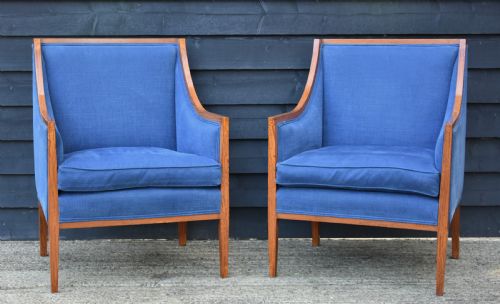 Fine Quality Pair of Satinwood Armchairs C.1900