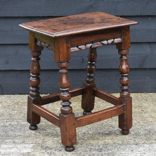 Lovely 17th Century Oak Joint Stool C1660-90.