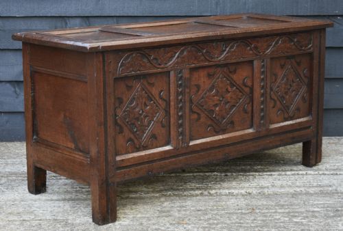 17th Century Oak Carved Coffer C1690.