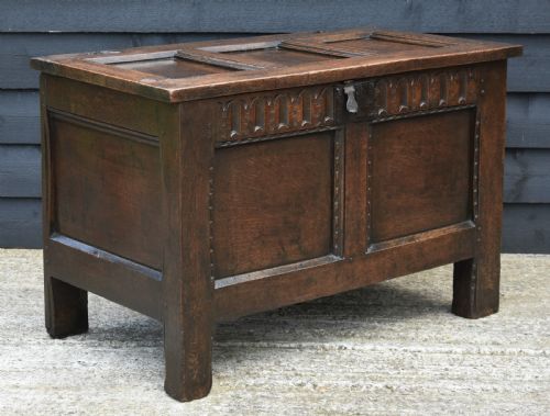 Superb 17th Century Oak Panelled Coffer C.1690.