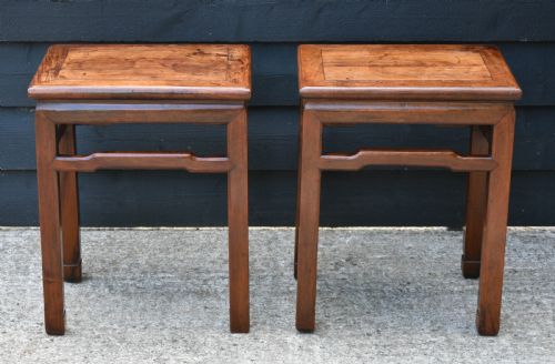 Lovely Pair of Chinese Rosewood Side Tables C.1900