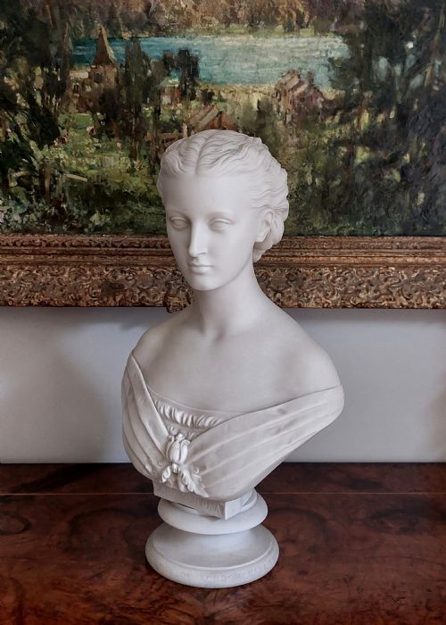 fig 1. Beautiful Parian Bust Of Princess Alexandra By Copeland, From The Sculpture By Mary Thornycroft C.1863.
