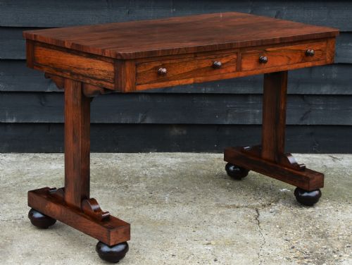Regency Rosewood Library Desk, Excellent Quality C.1820.