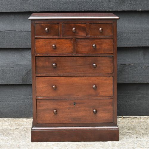HANDSOME VICTORIAN MAHOGANY MINIATURE CHEST OF DRAWERS C1880 APPRENTICE PIECE