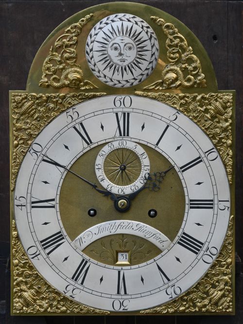 fig 2. Superb 18th Century Walnut Longcase Clock By Smithfield Of Rumford C.1732.