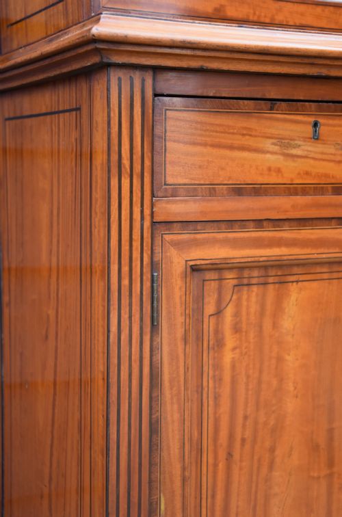 FINE QUALITY EDWARDIAN SATINWOOD DISPLAY CABINET SHERATON REVIVAL - ADDITIONAL PHOTO 7
