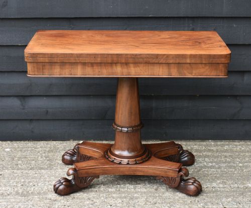 HANDSOME 19TH CENTURY MAHOGANY CARD TABLE WILLIAM IV C1830 - ADDITIONAL PHOTO 1