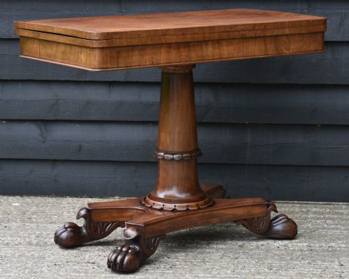 HANDSOME 19TH CENTURY MAHOGANY CARD TABLE WILLIAM IV C1830 - ADDITIONAL PHOTO 5