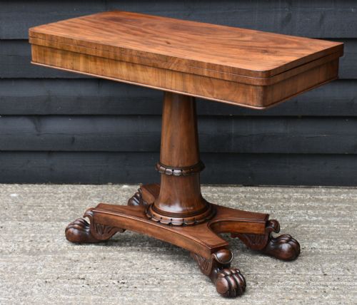 HANDSOME 19TH CENTURY MAHOGANY CARD TABLE WILLIAM IV C1830 - ADDITIONAL PHOTO 6
