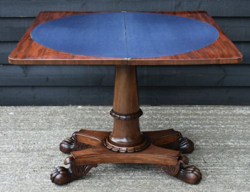 HANDSOME 19TH CENTURY MAHOGANY CARD TABLE WILLIAM IV C1830 - ADDITIONAL PHOTO 9