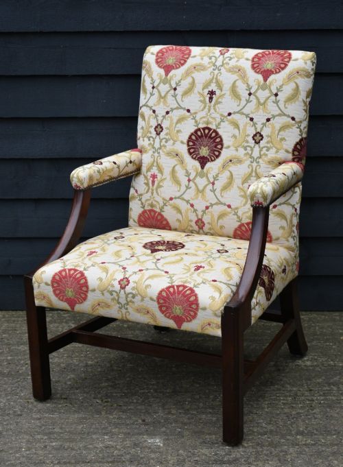 FABULOUS GEORGIAN MAHOGANY GAINSBOROUGH CHAIR C1750 - ADDITIONAL PHOTO 2
