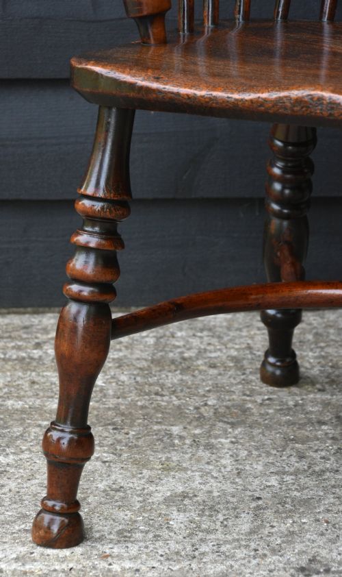 SUPERB MATCHED PAIR OF GEORGIAN YEW ELM WINDSOR ARMCHAIRS 18TH CENTURY - ADDITIONAL PHOTO 7