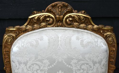 OUTSTANDING PAIR OF FRENCH GILT ARMCHAIRS C1880 - ADDITIONAL PHOTO 3