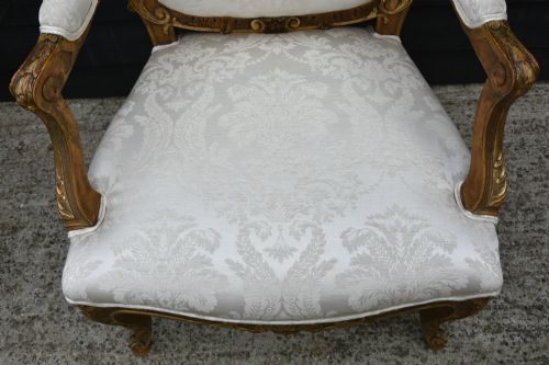 OUTSTANDING PAIR OF FRENCH GILT ARMCHAIRS C1880 - ADDITIONAL PHOTO 7