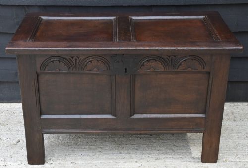 LOVELY 17TH CENTURY OAK PANELLED COFFER BOX C1680 SMALL PROPORTIONED - ADDITIONAL PHOTO 6