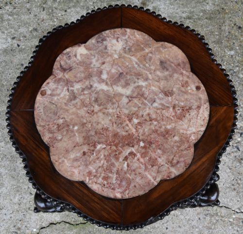 FINE QUALITY CHINESE CARVED LOW TABLE PLANT STAND IN ROSEWOOD 19TH CENTURY - ADDITIONAL PHOTO 2